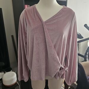 Lane Bryant Soft Pink Wrap Blouse